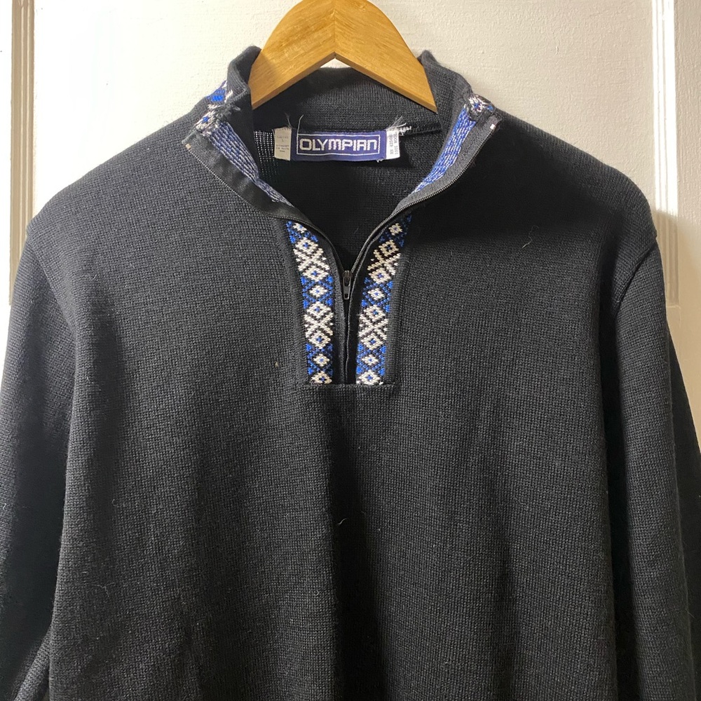 OLYMPIAN 80's Vintage Women’s Wool Ski Sweater Size Large - Picture 2 of 6